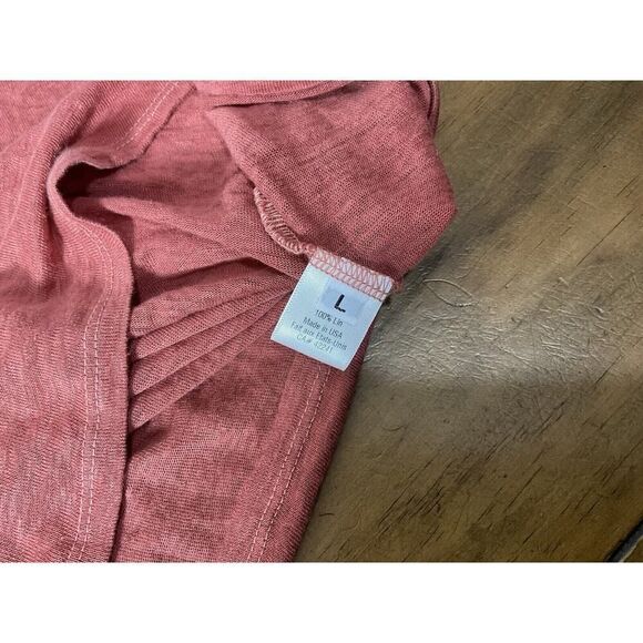 Stark X 100% Linen Bell Sleeve Size Large Red Blouse - Picture 7 of 11